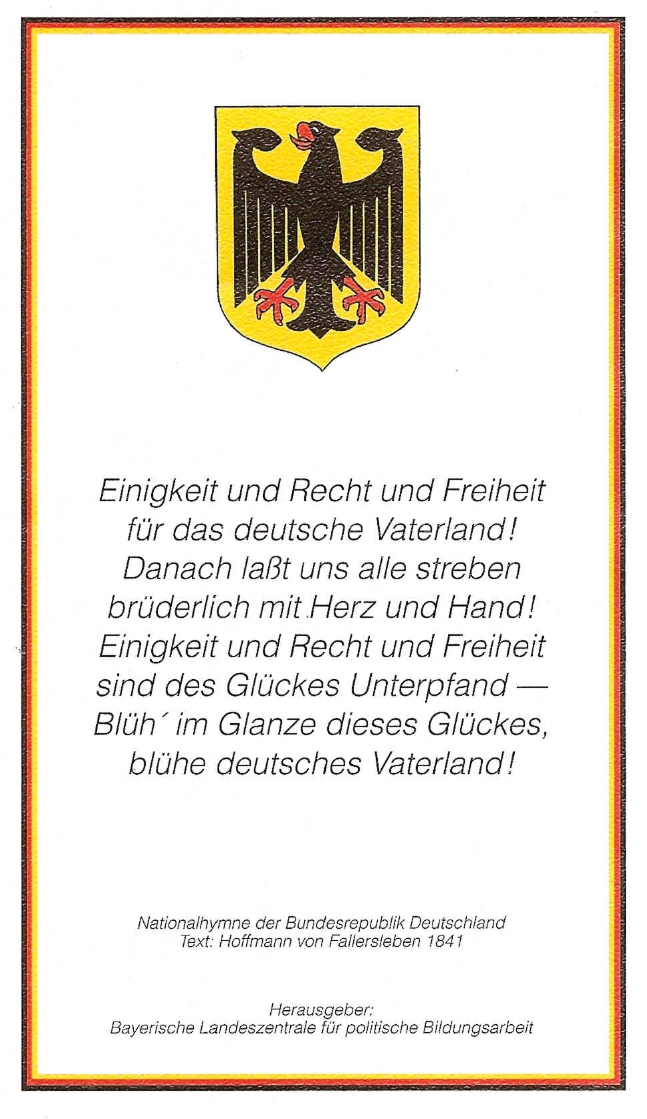 Text der Deutschalndhymne